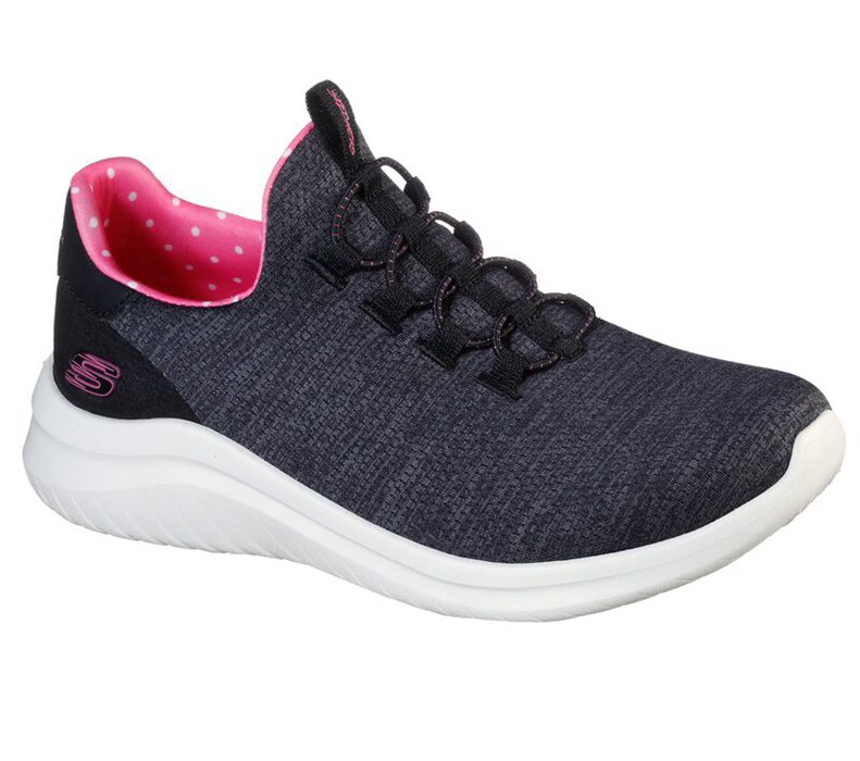 Skechers Dam Svarta/Rosa Sneakers - Ultra Flex 2.0 - Delightful Spot - Sverige (FUCRE-1920)